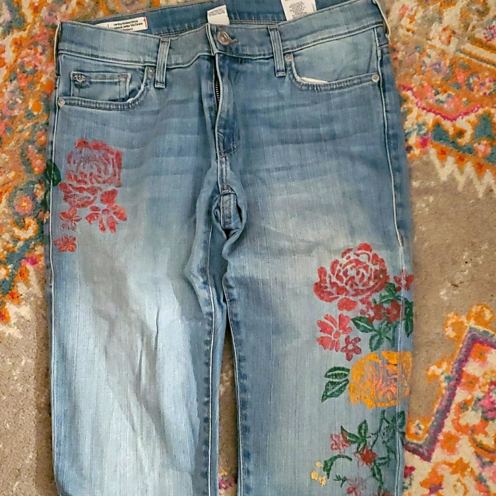 True Religion Floral Skinny Jeans